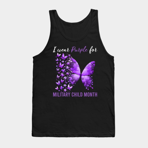 Purple Up For Military Kids Military Child Month, In April We Wear Purple Tank Top by artbyGreen